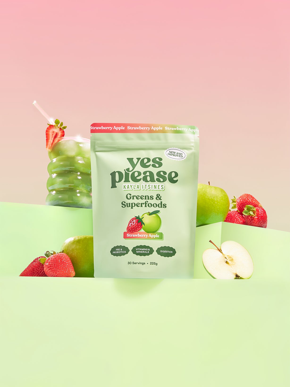 LIMITED EDITION Kayla Itsines Greens & Superfoods - Strawberry Apple