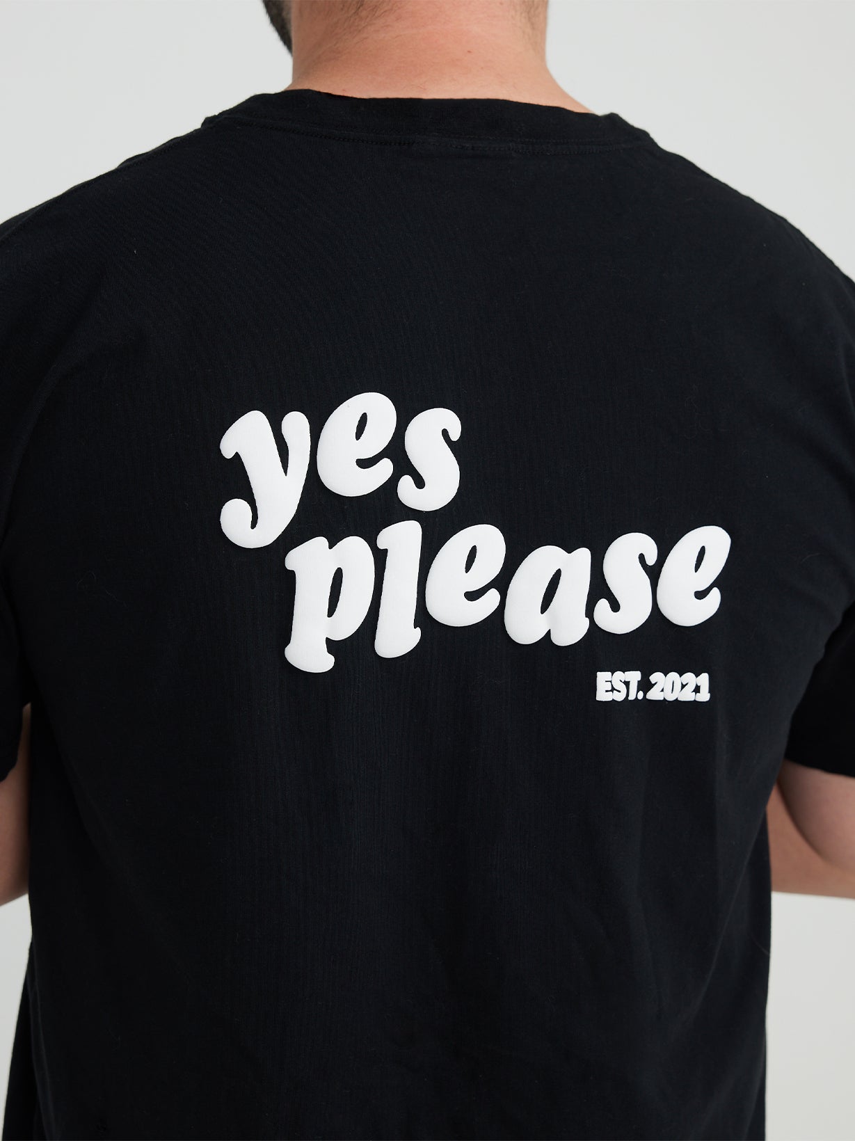 Yes Please Tee - Black with White