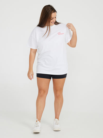 Yes Please Tee - White with Pink