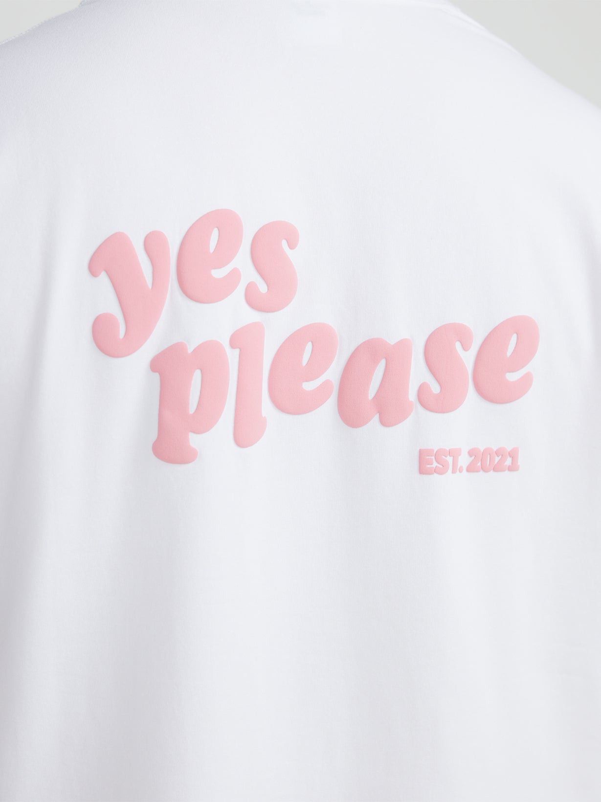 Yes Please Tee - White with Pink